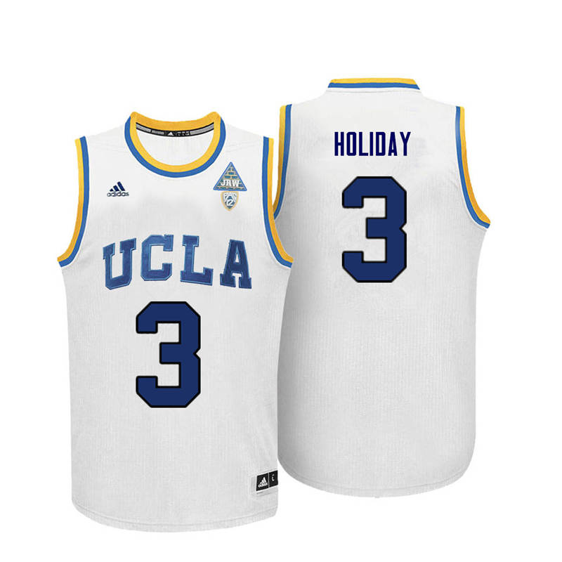 Men UCLA Bruins #3 Aaron Holiday College Basketball Jerseys-White